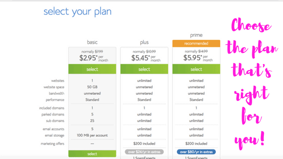 Bluehost plans