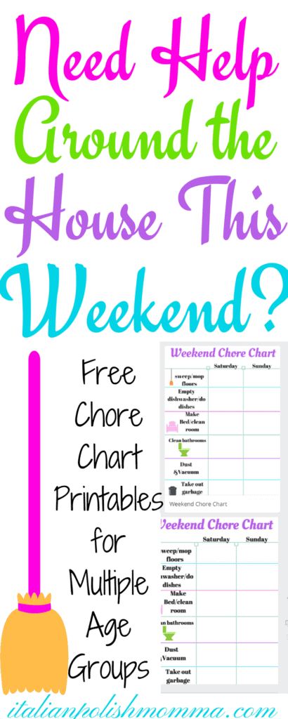 Chore Charts for kids/free printables