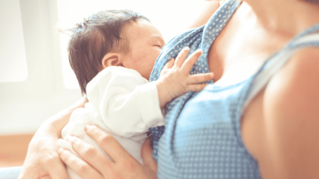 mom breastfeeding her baby