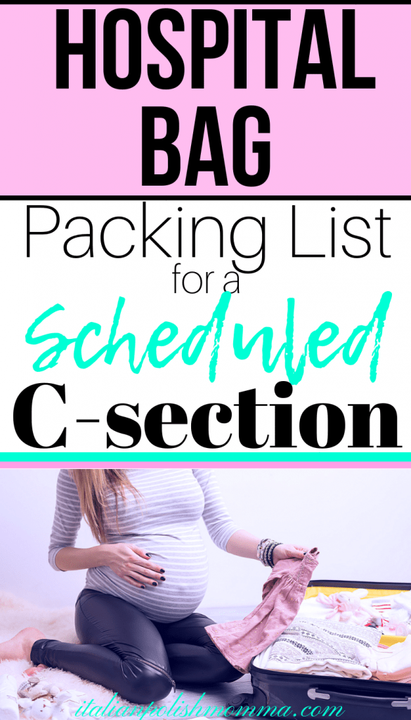 Hospital Bag packing list for csection