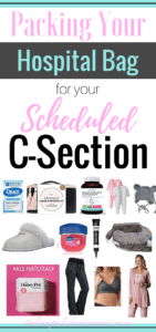 Packing hospital bag for a scheduled c-section