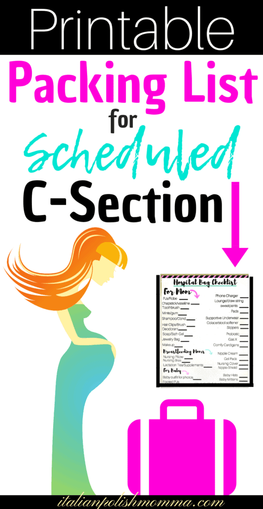 Printable C-section packing list