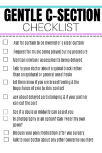 gentle c-section checklist