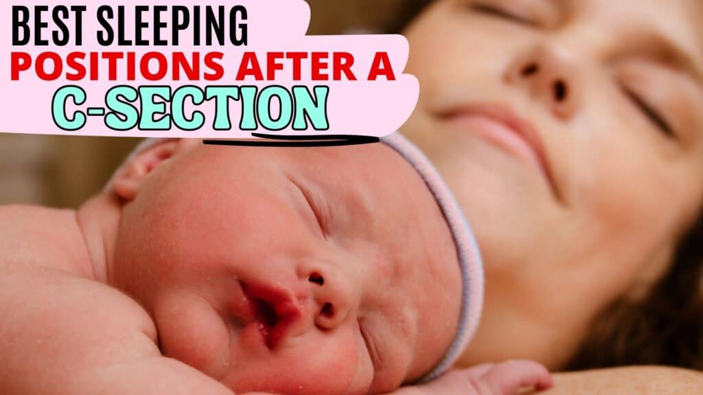Mom sleeping with baby after a c-section Mom sleeping with baby after a c-section