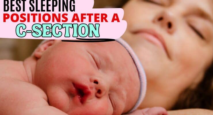 Mom sleeping with baby after a c-section