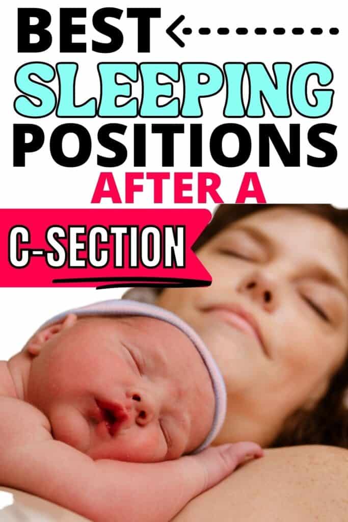 New mom sleeping with newborn after a c-section delivery New mom sleeping with newborn after a c-section delivery