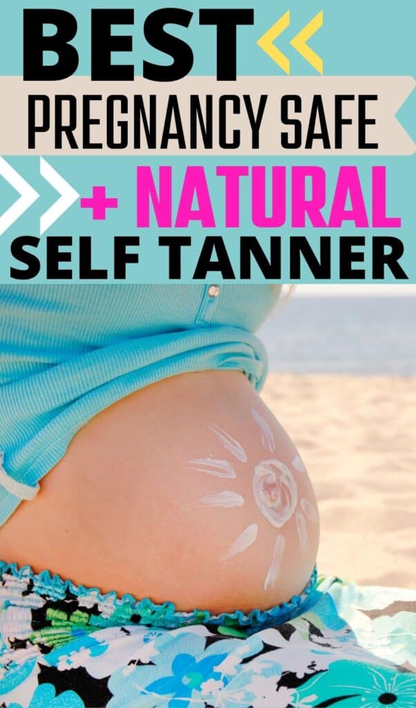 Pregnant woman with self tanner on her belly Pregnant woman with self tanner on her belly