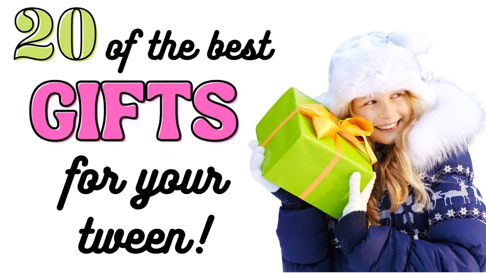 A young teen called a tween holding a gift