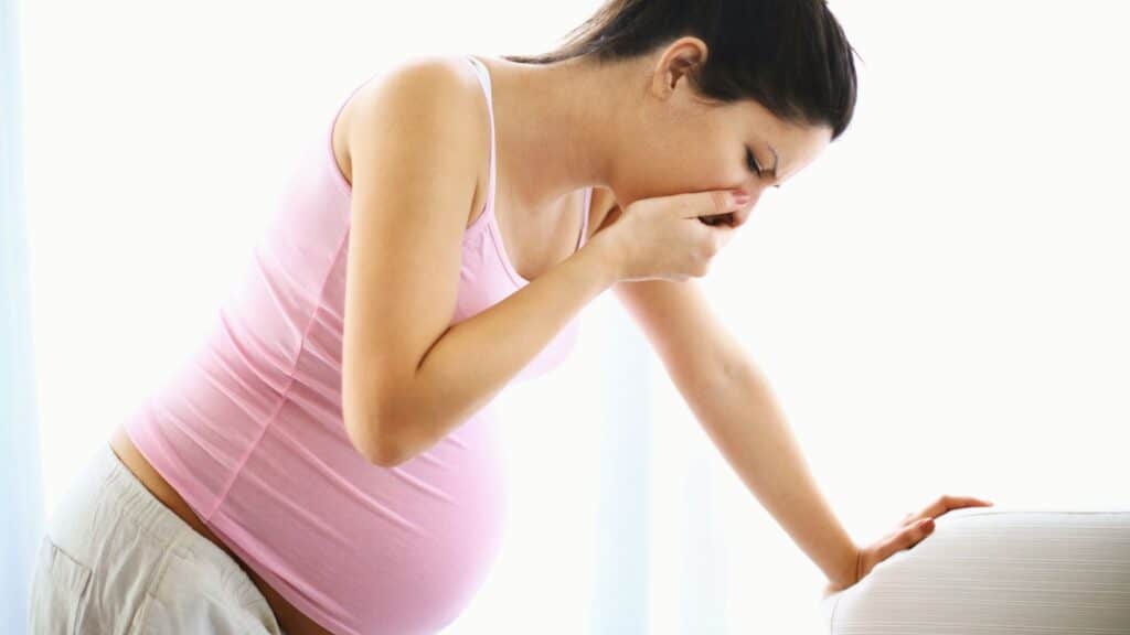 pregnant woman with morning sickness