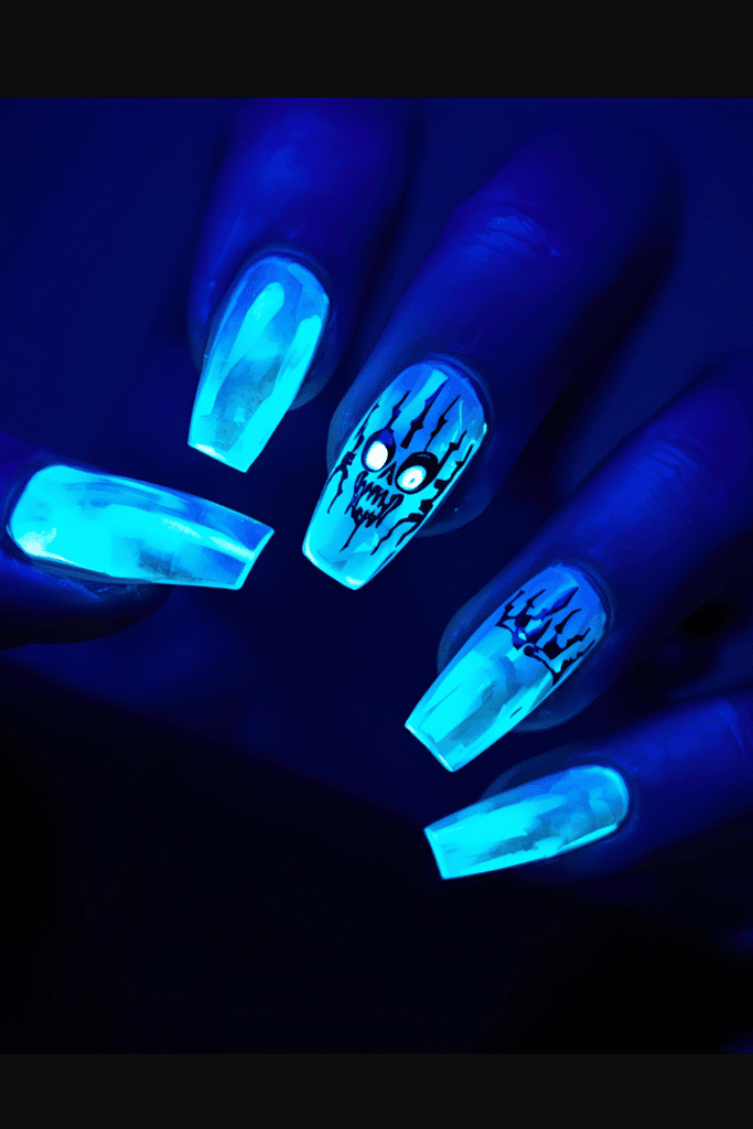 Fluorescent glow in thre dark ghosts Halloween