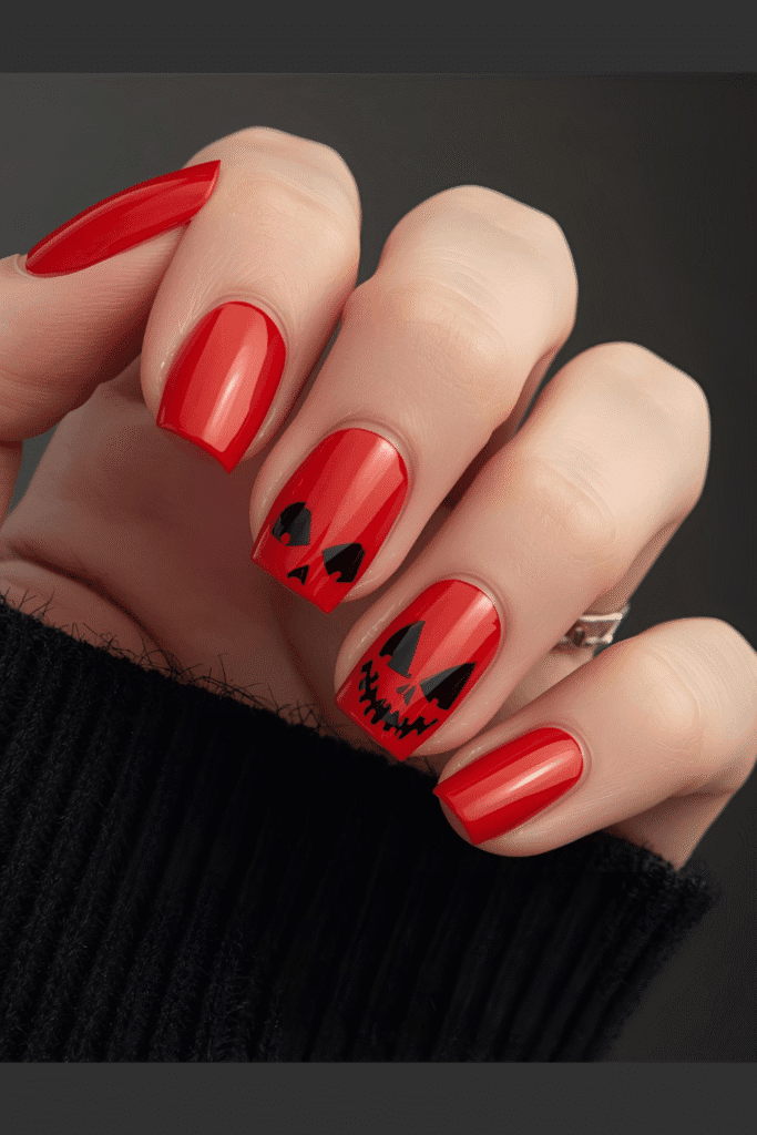 Basic blood red nails for Halloween