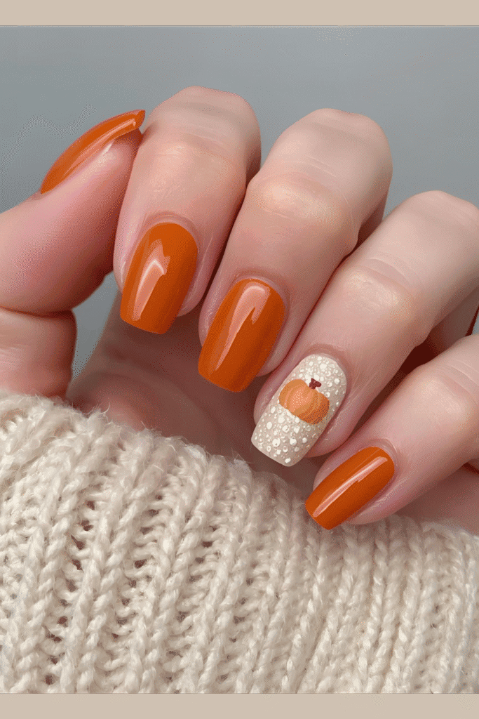 pumpkin spice nails- Halloween nails
