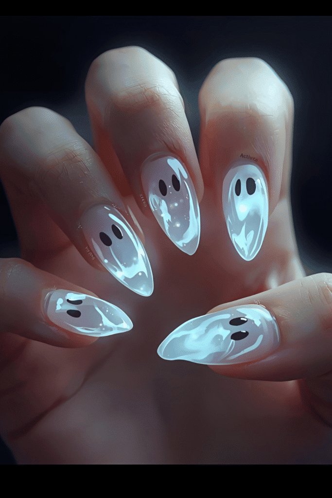 ghost inspired nails - Halloween nails