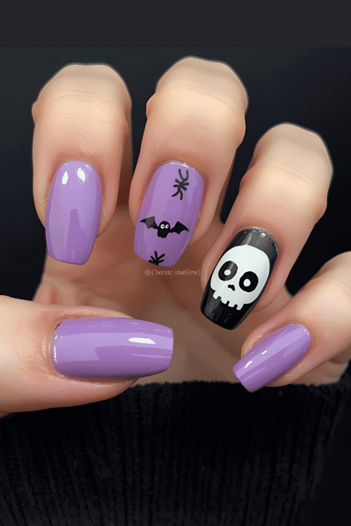 Purple Halloween nails