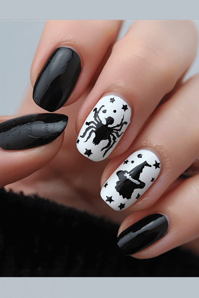 black witch nails - Halloween nails 
