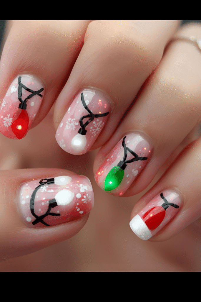 Holiday light nail designs