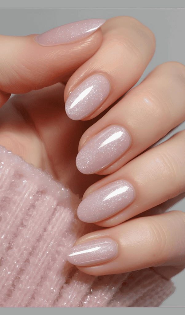 Soft shimmer soap nails 