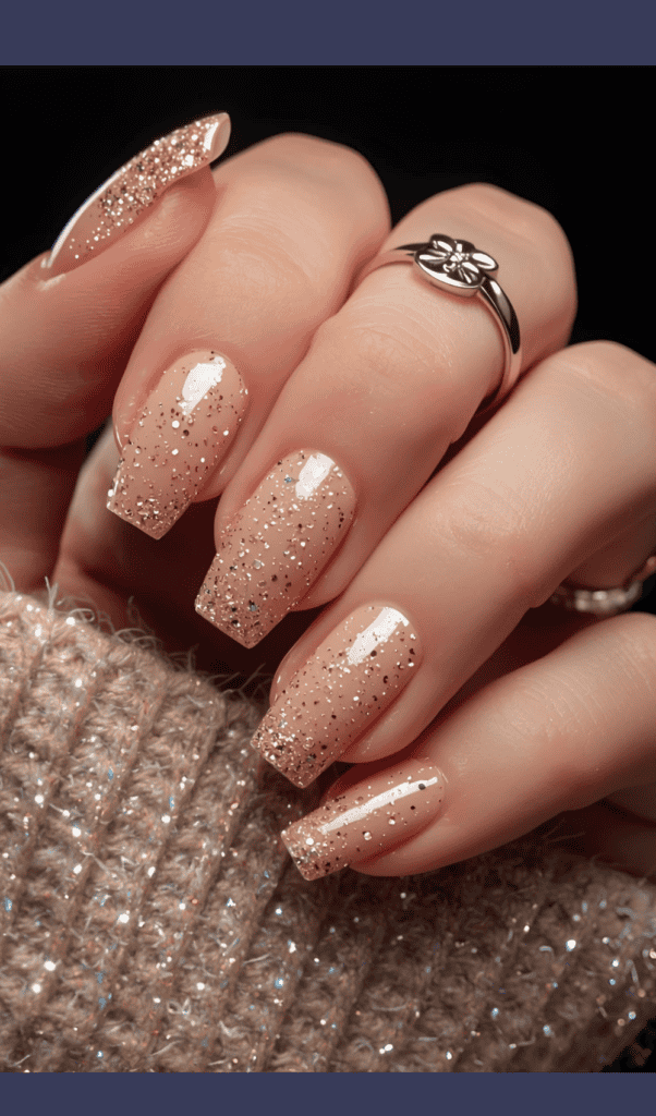 Champagne nail ideas for New Year's Eve