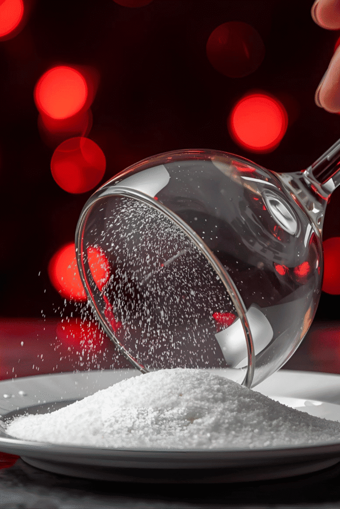 glass dipped in sugar for martini