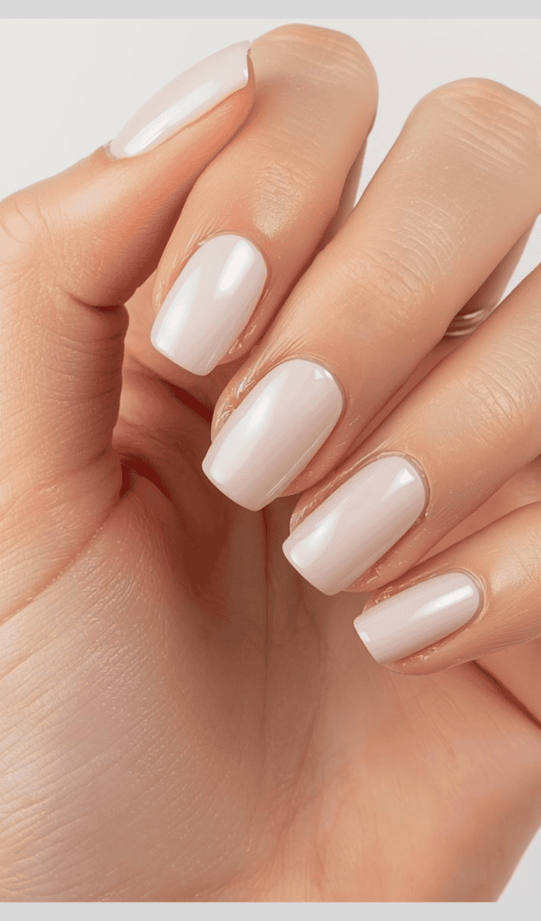 milky nails - winter nail designs 