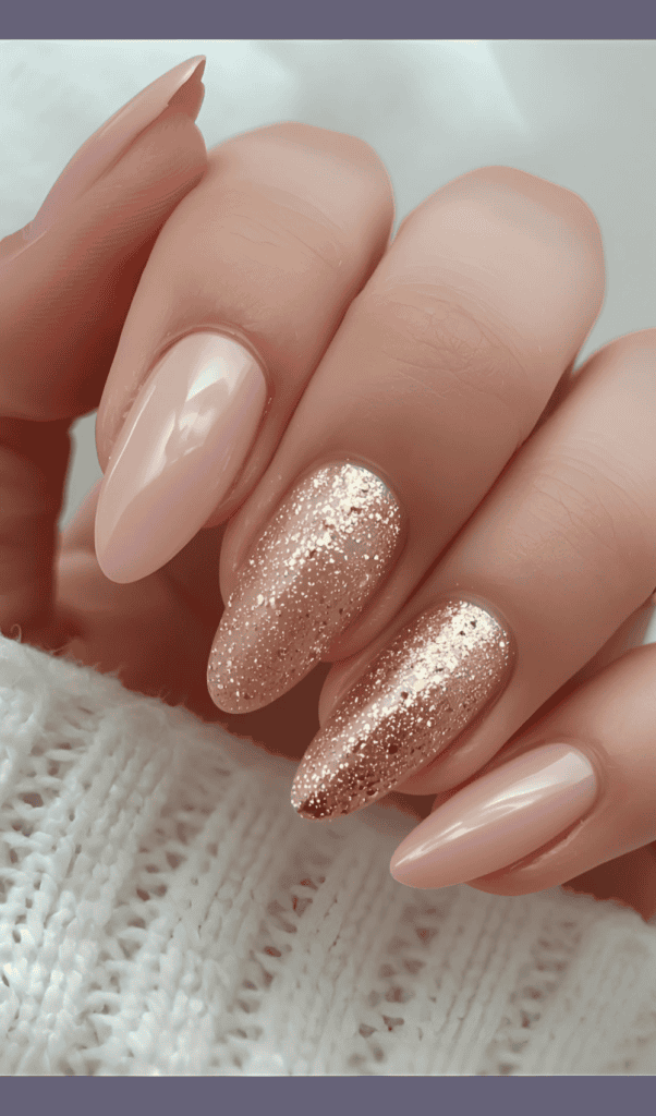 Soap Nails with Gold Shimmer