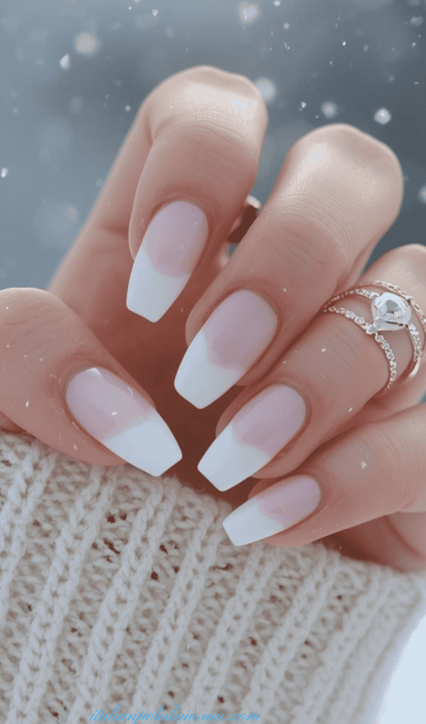 Winter White French Tips nails