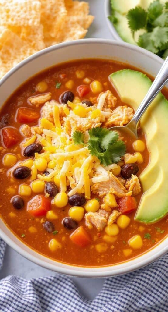 chicken tortilla soup with avacodo
