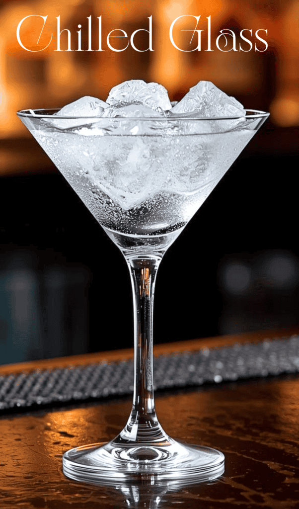 chilled martini glass for lavender lemon drop