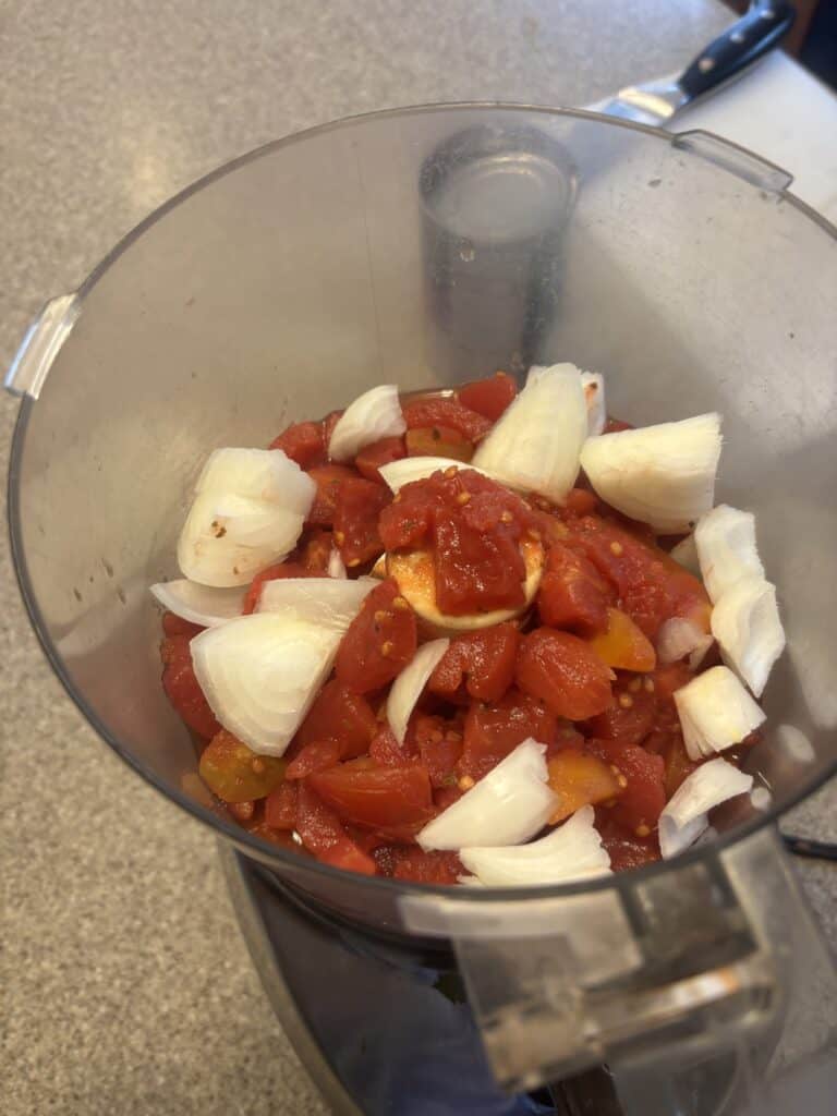 homemade salsa prep
