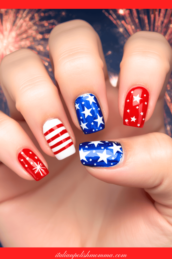 Cute 4th of July Nails for summer