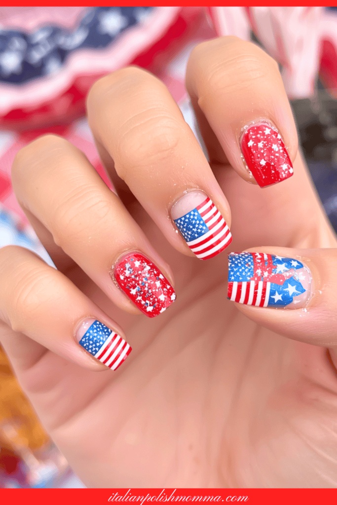AMerican Flag 4th of July Nails