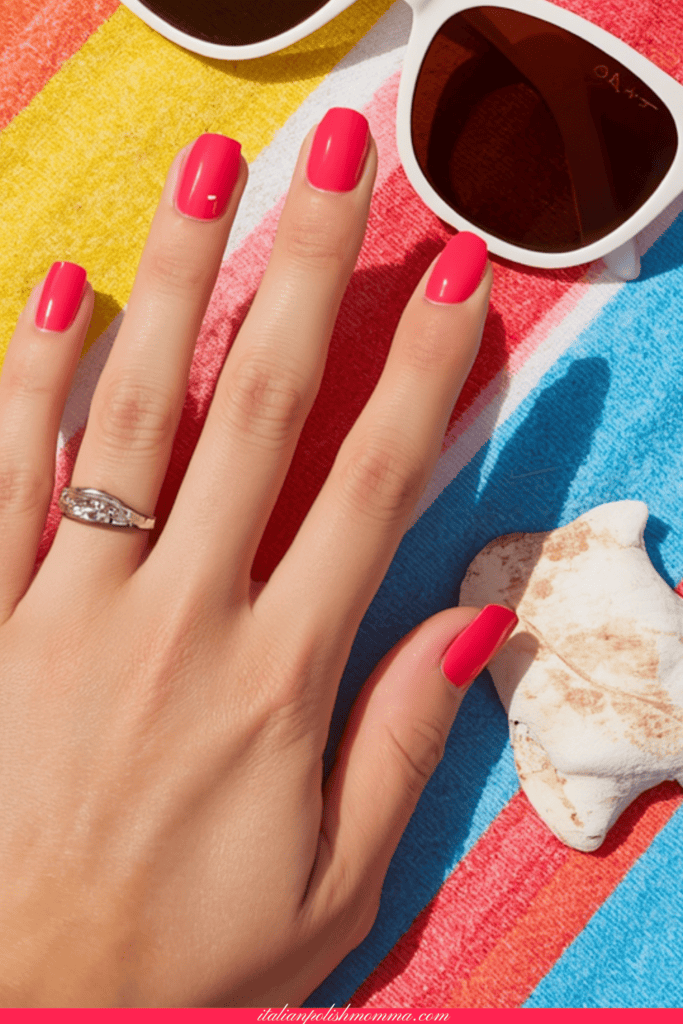 coral and pink summer nails
