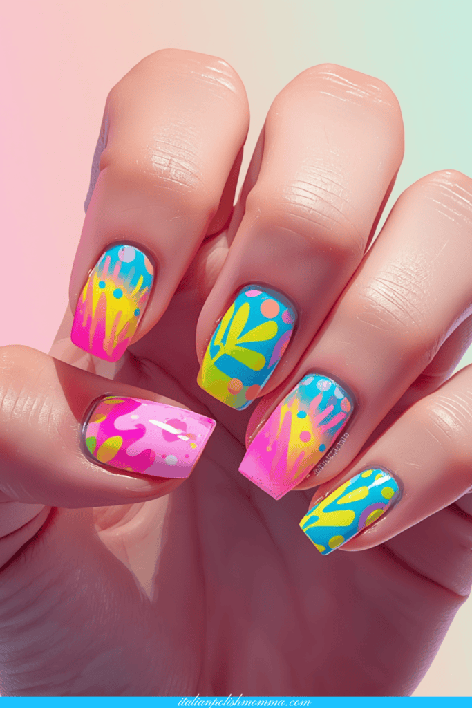 Cool Neon Summer Nails 