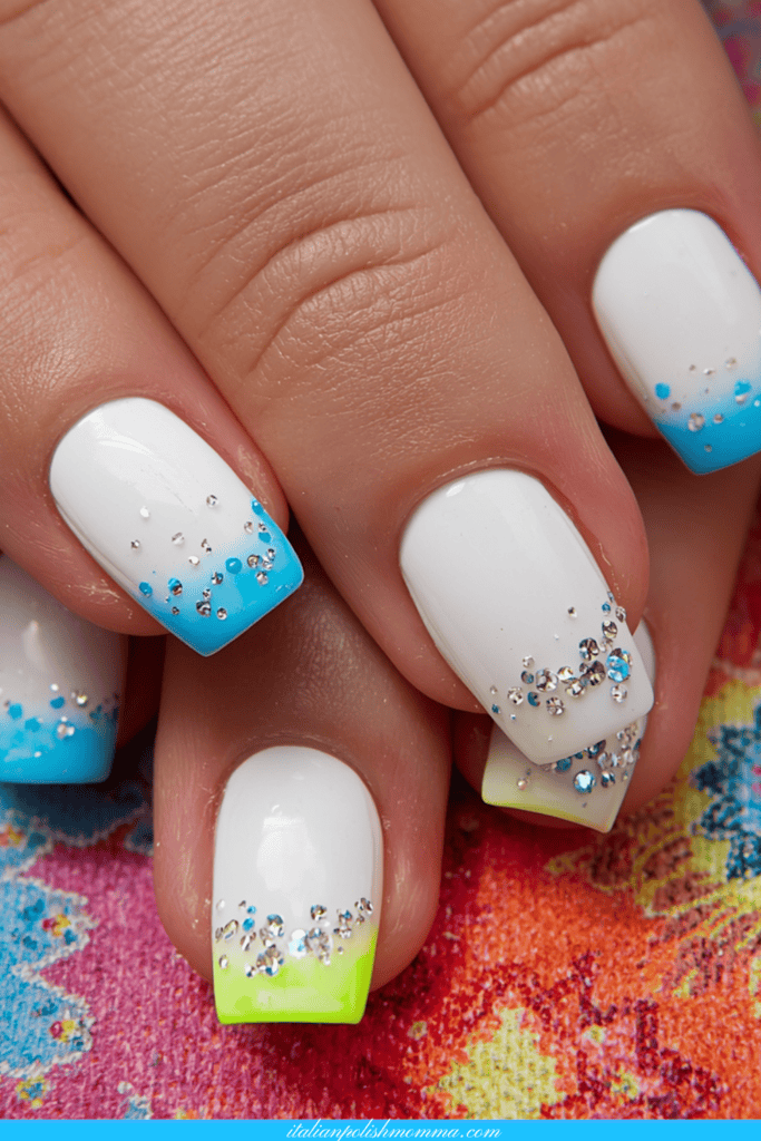 Summer nails- neon nail tips for summer