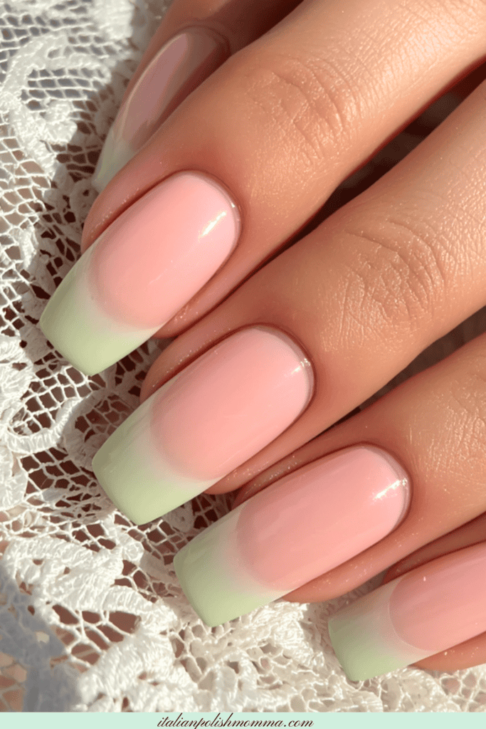 Pretty pistachio summer nails