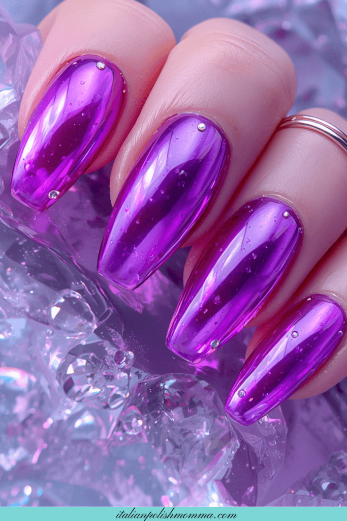 Purple Glass Water Nails for Summer