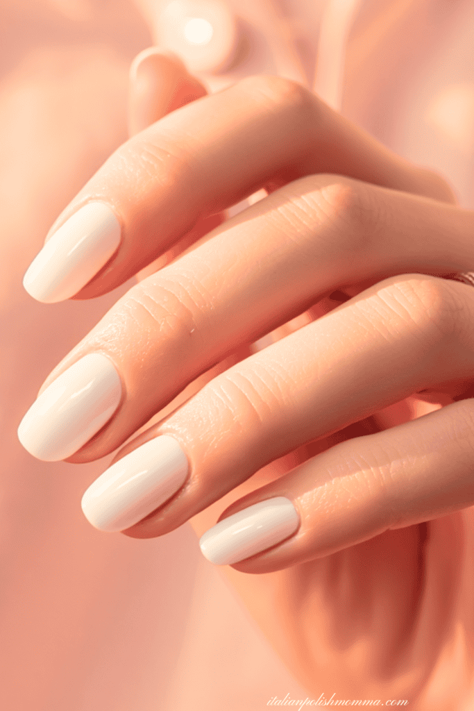 soft soapy white summer nails