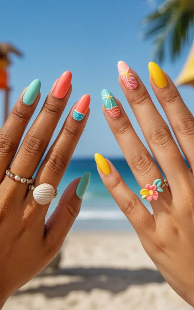 summer nails- beach and tropical nail trends