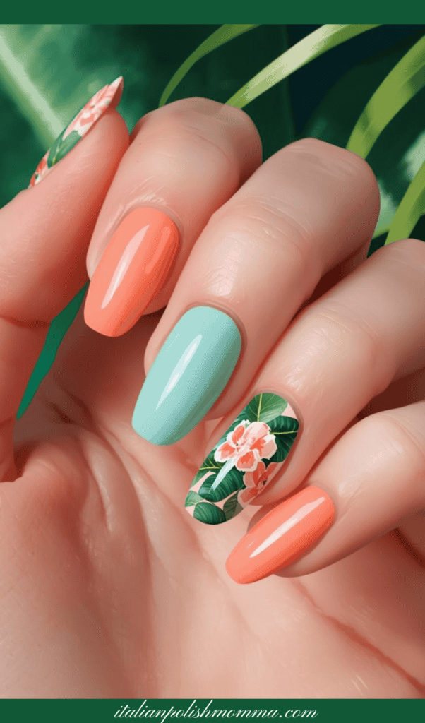 summer nails- tropical summer nail designs
