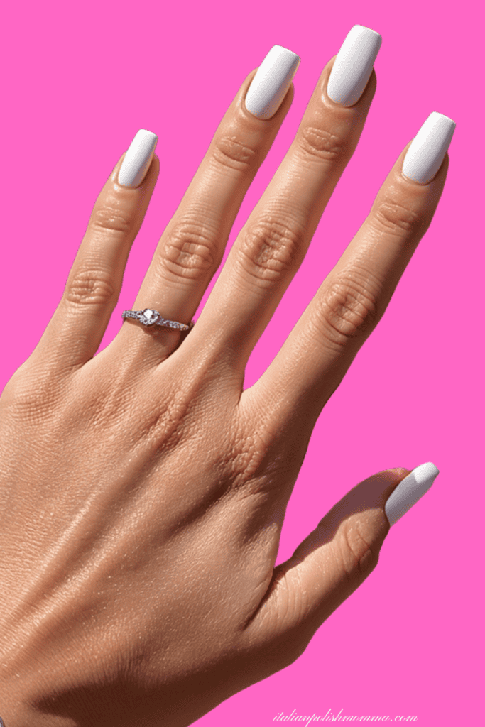 Summer White Nails